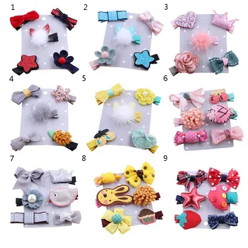 

Hot Sale 5Pcs Kids Infant Lovely Cute Fashion Hairpin Baby Girl Cartoon Water Mane Clip Set Children Beautiful Hair Accessories