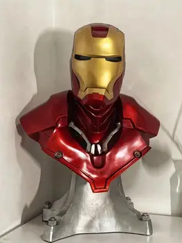 

21" Avengers: Endgame Statue Superhero Bust Iron Man 1:1 MK3 Head Portrait With LED Light GK Painted Statue