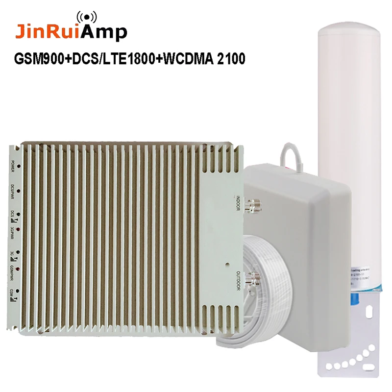 

Intelligent cellular amplifier tri-band 900 1800 2100 GSM repeater DCS WCDMA 2G 3G 4G signal booster LTE amplifier full set