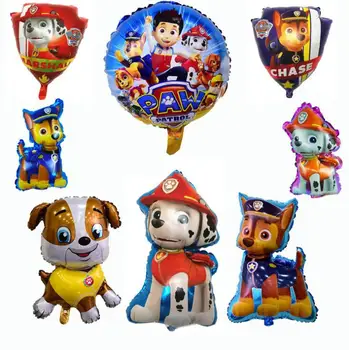 

11PCS Lot Paw Patrol Figure Foil Balloons Toy Birthday Room Home Party Decorations Kids Toys Rubble Skye Ryder Paw Patrol Toys