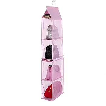 

Non-woven Storage Rack Detachable 4-layer Storage Bag Hanging Bag Wardrobe Wall Mounted Storage Bag For Living Room Bedroom