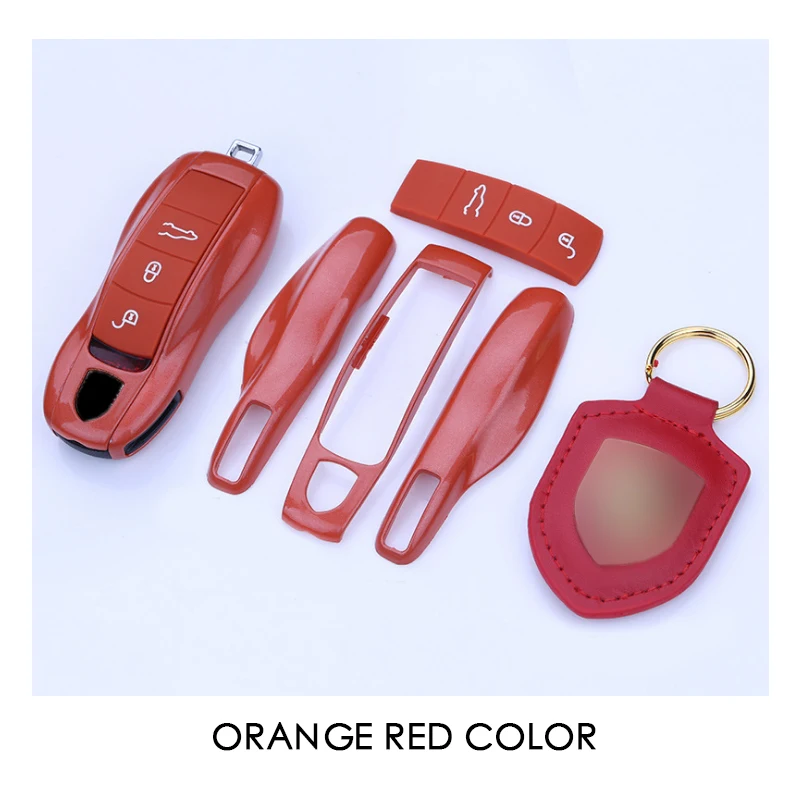 ABS пульт дистанционного ключа чехол для Porsche Panamera Boxster Cayman Macan 911 - Название цвета: Orange Red