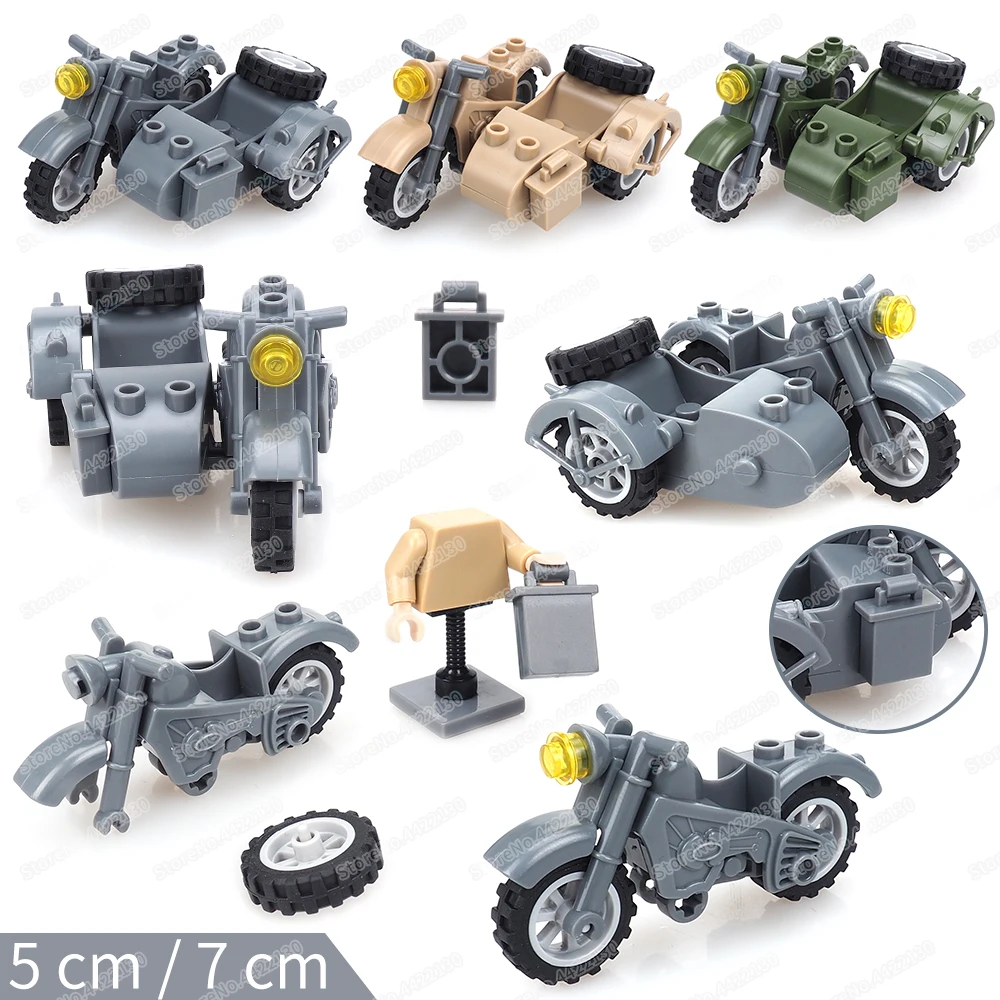 Military Drei R dern Motorrad Baustein Moc Figuren WW2 Kraft Waffen Military Drei R dern Motorrad Baustein Moc Figuren WW2 Kraft Waffen
