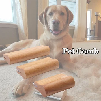 

Wood Groom Brush Vis Logo Deshedding Grooming Tool Professional Pet Comb Wooden Groomer Ergonomic Design Dog Comb Accessories