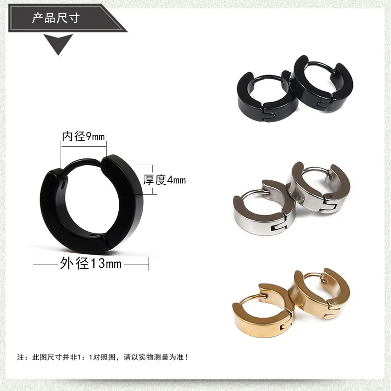 6 Pairs 12PCS wholesale Titanium Steel Cross Stud Earrings Set for Men Women Fashion Jewelry Black Gold Silver Color - Image 3