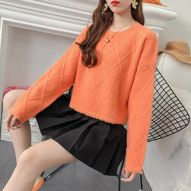 Fashion pullovers autumn winter Women Knitted o-neck Sweater Casual Soft and warm Jumper Fashion Slim Femme Elasticity Pullovers