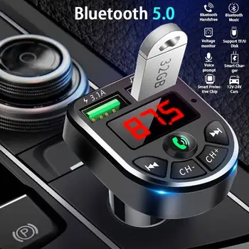

Vehemo MP3 Fm Transmitter Bluetooth Snelle Oplader Voor Handsfree Car Charger for TF Card Adapter Stereo for Portable
