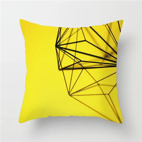 Fuwatacchi желтый с геометрическим узором Чехлы для подушек Алмазная подушка с узором "волна" чехол для украшения домашнего стула квадратные серые наволочки 45*45 см - Цвет: PC04809