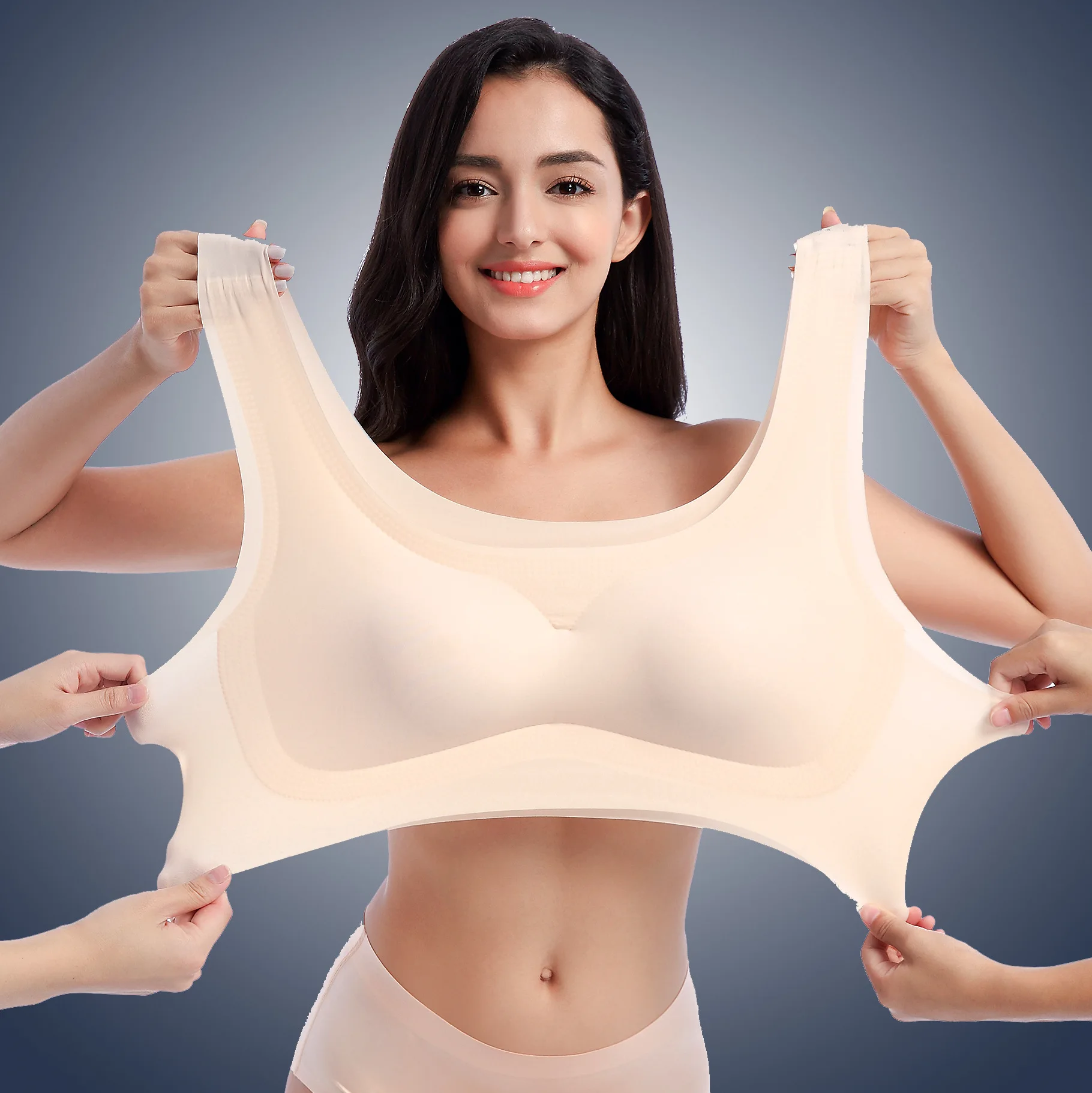 Peace of mind, sleep underwear, female ,XL no steel ring fat mm XL one-piece sports vest bra, breathable sports underwear