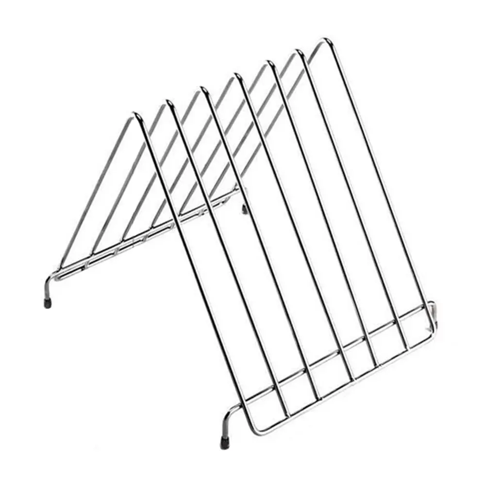

Floor Type Kitchen Practical Storage Six Slots Accessories Multifunctional Stainless Steel Holder Triangle Chopping Board Rack
