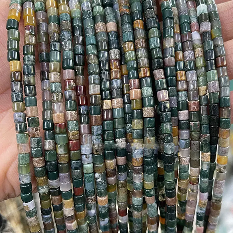 Natural Stone 4x4mm Tube Loose Spacer Beads For Jewelry Making 15