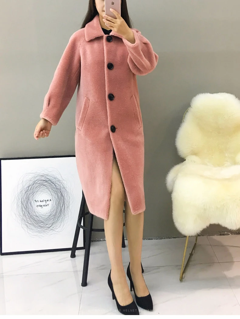 women's clothing winter outerwear coats new lambs wool fur coat particles 1023