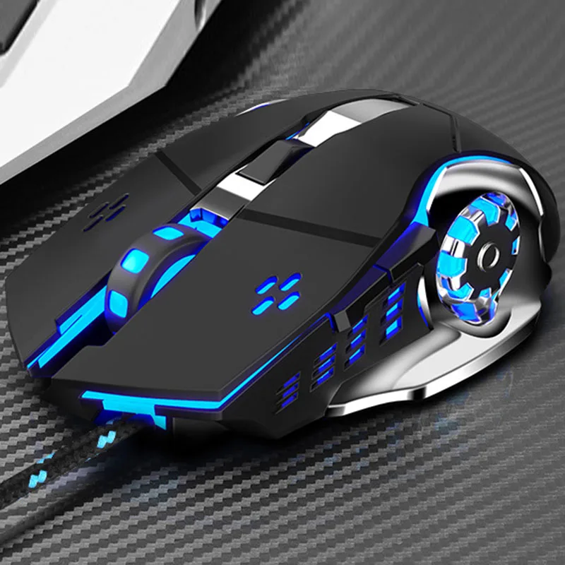 2500 dpi профессиональная Проводная игровая мышь, дышащая подсветка, светодиодный, оптическая USB компьютерная мышь, бесшумная Механическая мышь для ПК и ноутбука