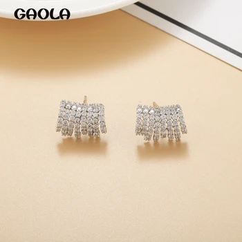 

GAOLA Multi-layer Geometric C-shaped Earrings Earrings Temperament Female Fashion Exquisite Shiny Jewelry GLE9384