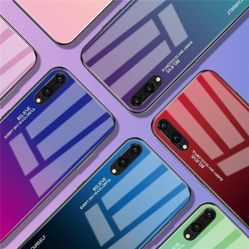 Градиентный чехол для телефона Huawei P30 Pro Lite Mate 20 P Smart 2019 Nova 4 3i Honor 10 стеклянный |