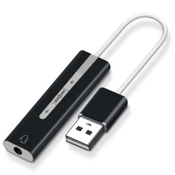 

2 In 1 For PC Headset Adapter Press Button Small Speaking Volume Control USB To 3.5mm Jack Lightweight External Sound Card