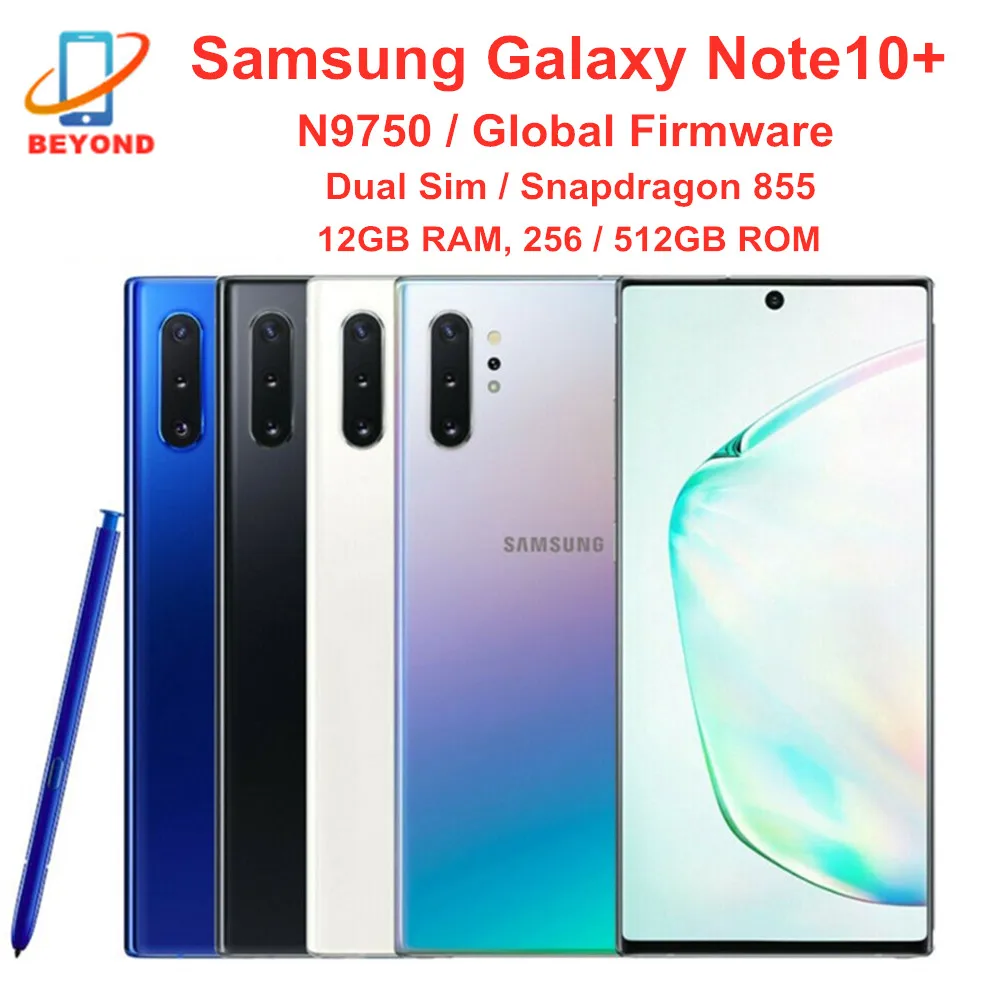 Samsung Galaxy Note10+ N9750 Note 10 Plus Dual Sim 256GB ROM 12GB RAM Octa  Core 6.8