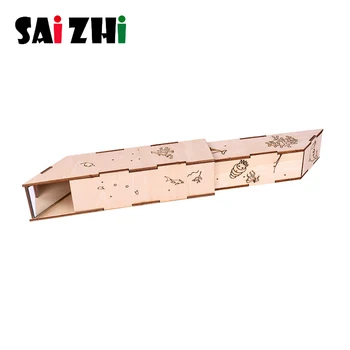 

Saizhi DIY Wood Telescopic Periscope Model Building Kits Inventions Physics Experiment Assembly Kits Pupils Technology Education
