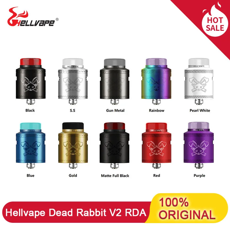 Атомайзер Hellvape Dead Rabbit V2 RDA 24 мм резьба 510 поддержка одной/двойной катушки бак для