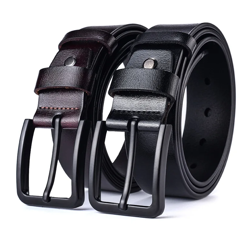 

Men's Leather Belt Pin Buckle Leather Waistband Belt Men's Casual Retro Belt a Generation of Hair