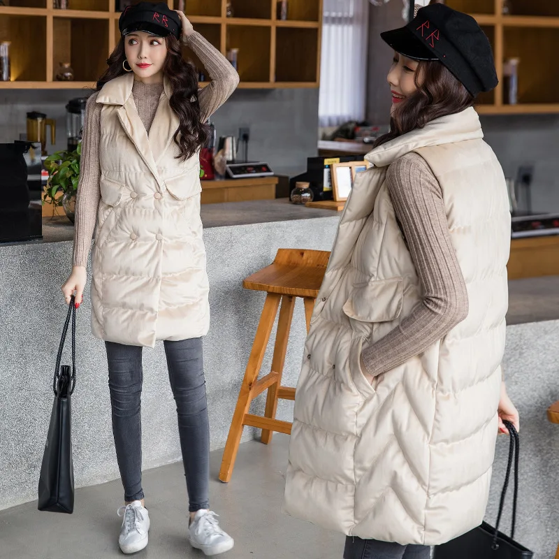 

Gold Velvet down Feather Cotton Vest Female Winter Korean-style 2018 New Style Autumn & Winter Versatile Waistcoat Sleeveless Co