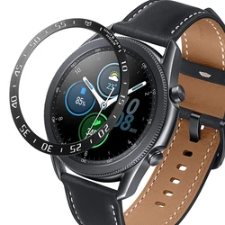 Premium Steel Bezel Ring Metal Cover for Smart Watch - Sleek and Durable Design (Galaxy3 45mm A Black)