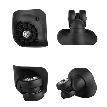 

1 Pair Universal Solid 360 Degree Rotation Travel Easy Install Repair Screw Black PVC Luggage Wheel Suitcase Mute Practical