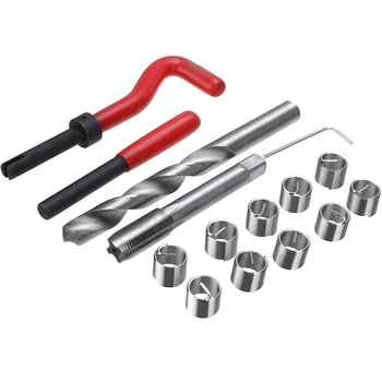 

M12 x1.25 15Pcs/Kit Auto Insert Thread Repairing Tool Kit Twist Tool Tap Professional Restoring Damaged Thread Hand Repair Tools