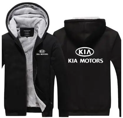 Осенне-зимняя мужская толстовка с капюшоном, теплая толстовка KIA Motors, рекламная куртка, утепленные пальто на молнии, флисовая одежда