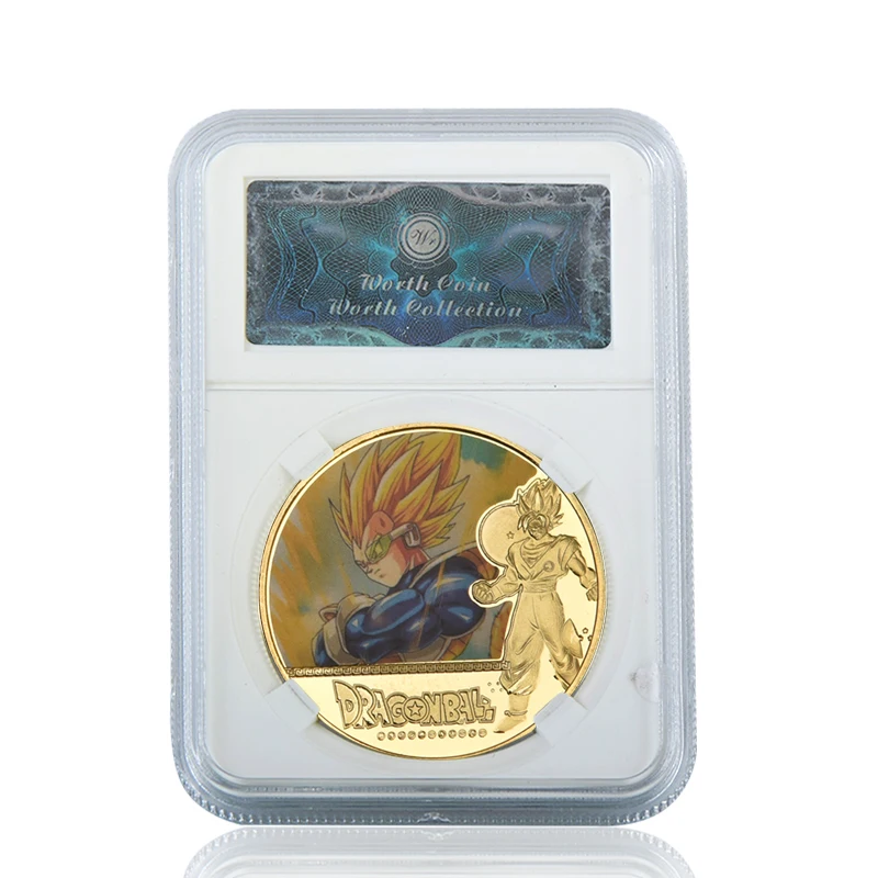 coin4 with case WR Dragon Ball Z Goku позолоченные Коллекционные монеты с держателем для монет, японские монеты, набор, подарок, Прямая поставка - Цвет: coin4 with case