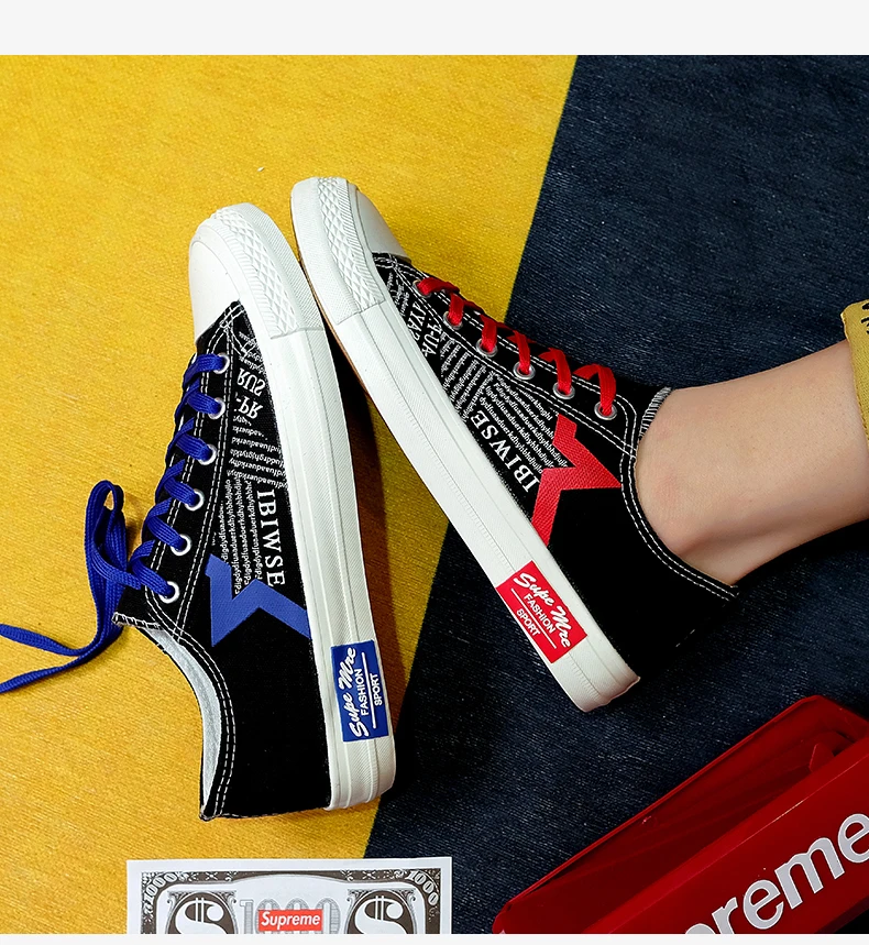 

2020 new Fashion Denim Sneakers cheap Men's Casual Shoes Breathable Sneaker Canvas Shoes for Men Lace Up Trainers Male Flats