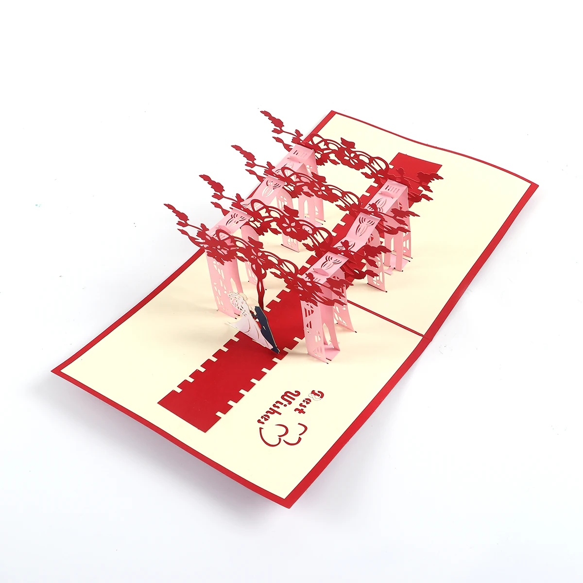 3D Cards Wedding Blessing Card Bride Creative Groom Paper Cutting DIY Folding Card for Wedding Party Invitation