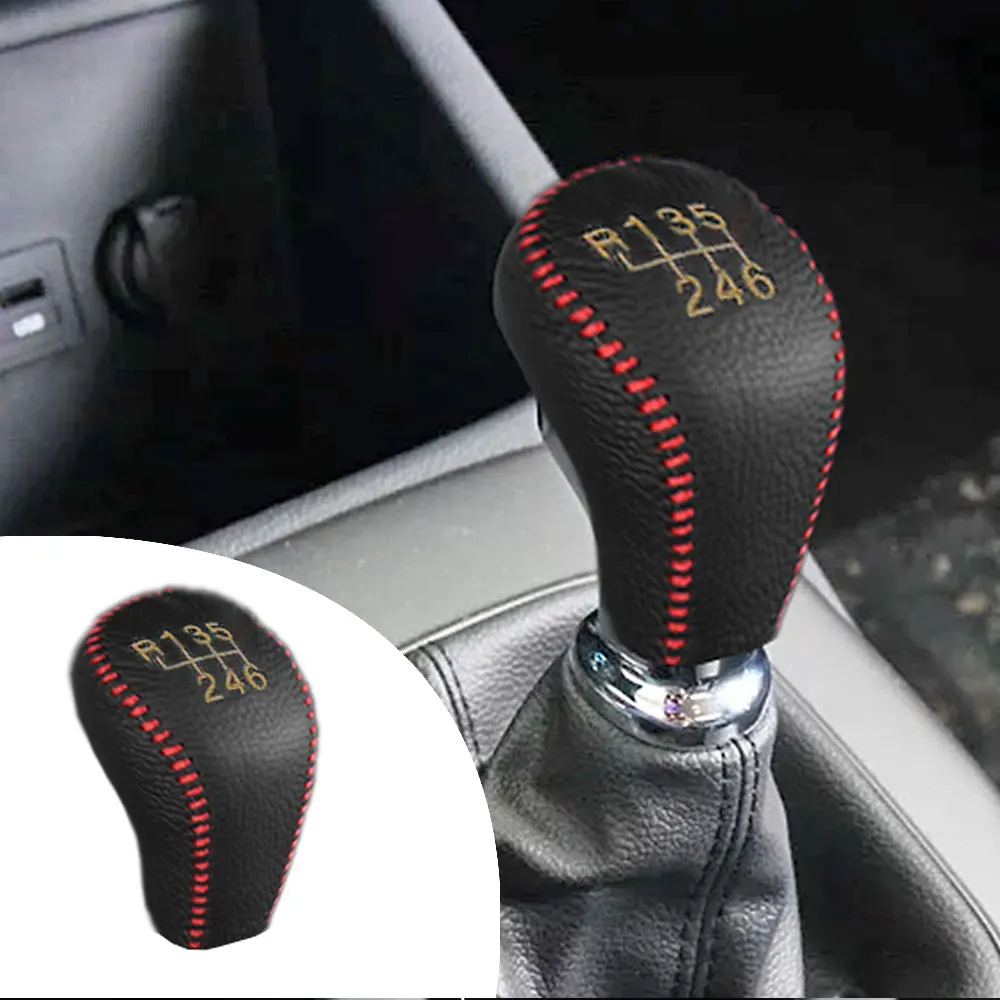 Leather Shift Knob Cover For HYUNDAI i10 i20 iX20 i30 i40 ix35 Genesis SANTA FE Sonata Tucson Accessories 6 Speed Gear Cover