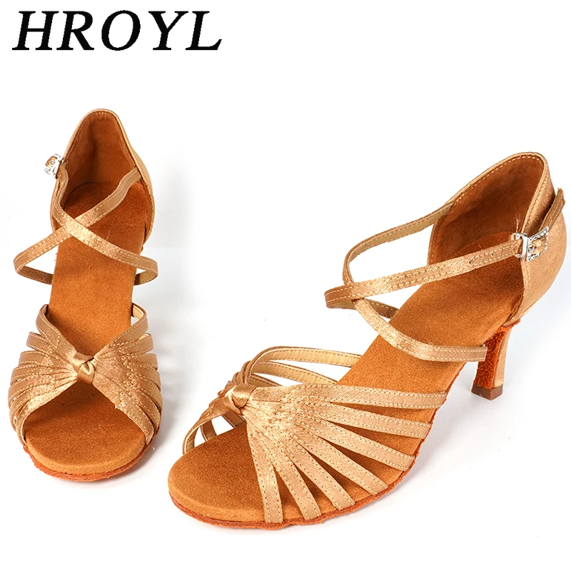 

New Arrival Women Dance Shoes Practice Performance Sandals Latin Shoes Ballroom Dancing Shoes Heels 5/7CM 3 Colors