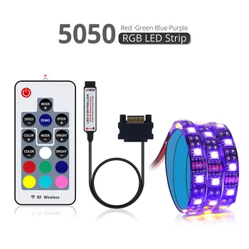 

LED Game Case Seven Color Decorative Light Bar12V5050RGBSeven ColorSATAStripDC12V 0.5M 1M 1.5M 2M