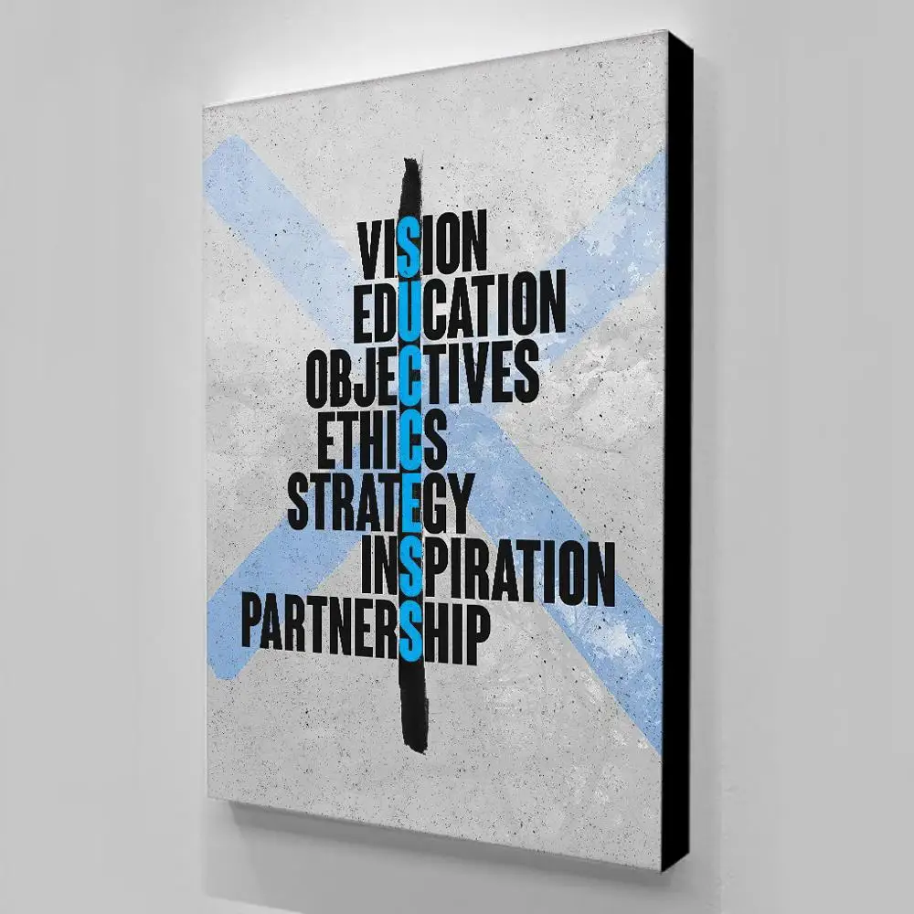

HD Prints Canvas Painting Success Aphorisms Pictures Wall Art Modern Home Decoration Modular For Living Room Frame Letter Poster