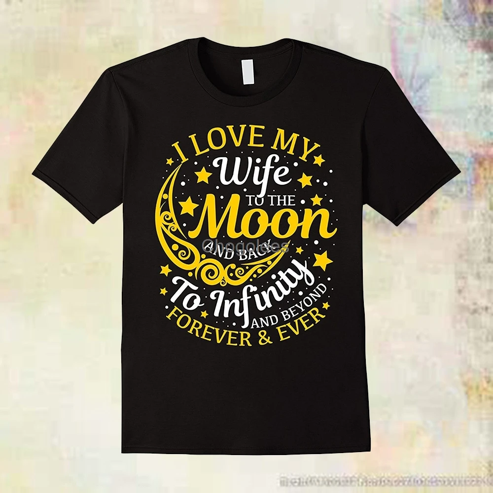 Мужская футболка с надписью I Love My Woman To The Moon And Back | одежда