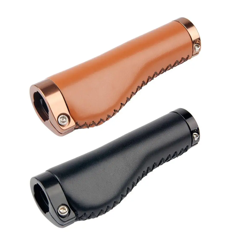 

HiMISS Bicycle Handbar Cover Mountain Bike Retro Lock Non-slip PU Hand Sewing Bicycle Anti-skid Cover