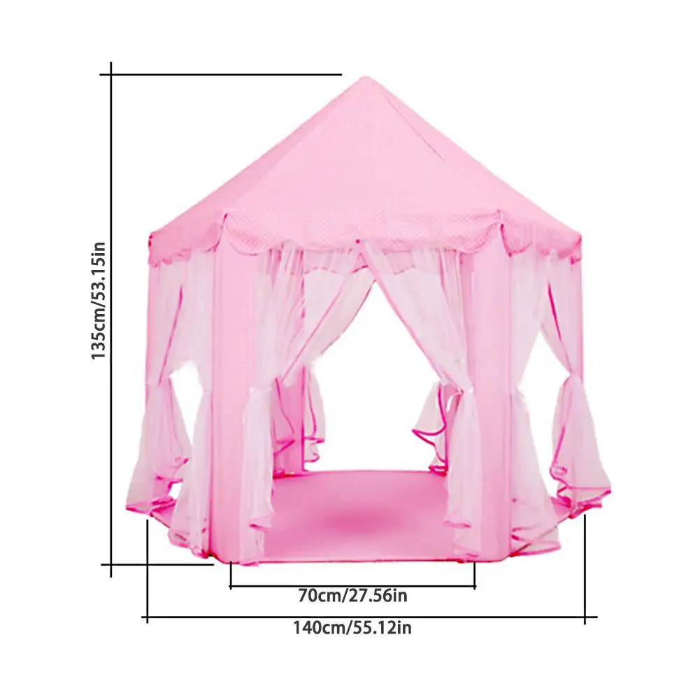 Girls Play Tent Hexagon Princess Castle House Tents Kids Playhouse With Star Light For Indoor And Outdoor Pretend To Play