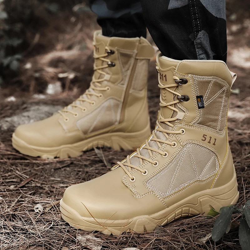 

Breathable Jungle camouflage boots Lace Up Camo Hiking Motorcycle Shoes Lightweight military combat boots Army Booties for Men