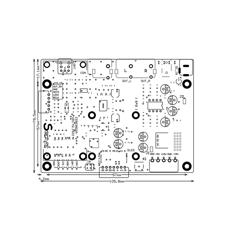 ES9038 Q2M DAC DSD декодер плата поддерживает IIS DOP 32 бит 384 кГц DSD512 для HiFi AmplifierT0157