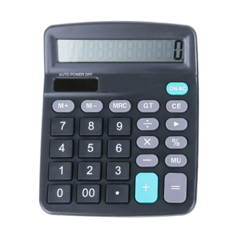 12-Digit Desk Calculator Business Accounting Tool Battery and Solar Power Clear Big Buttons Lcd Electronic Calculators