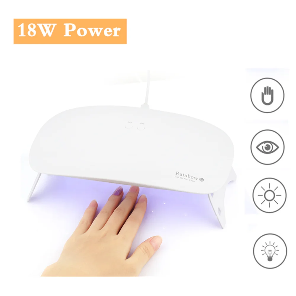 18W Power УФ светодиодный светильник для лак для ногтей сушилка для маникюра(гель-Маникюр), лампа для сушки лампы гель Лаки бетонополивочная машина Smart сроки ногтей, для маникюра - Цвет: 18W Power