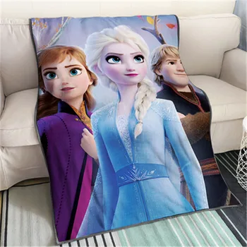 

Disney Frozen 2 Anna Elsa Princess Olaf Bruni Summer Flannel Air Conditioning Blanket Cartoon Thin Woollen Blanket X5069