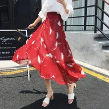 High Waist Lotus Leaf Irregular Floral Chiffon Skirt Female Chic Sunscreen One-piece Lace Fishtail Skirt Jfmhrx Woman Skirts