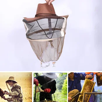 

1pc Professional Anti-bite Beekeeping Hat Clothing Bee Insect Net Veil Hat Face Head Neck Wrap Protector Beekeeping Tools