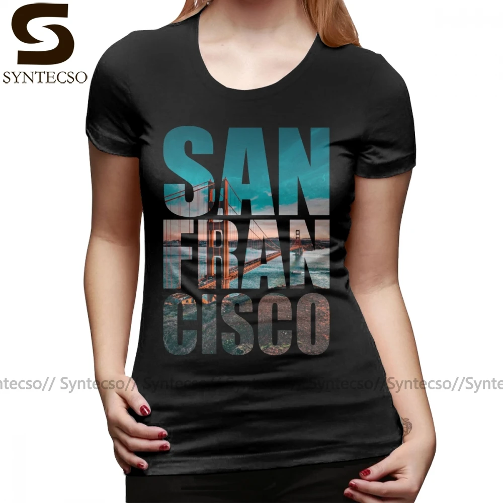 Футболка с изображением золотых ворот футболка принтом Сан Франциско женская