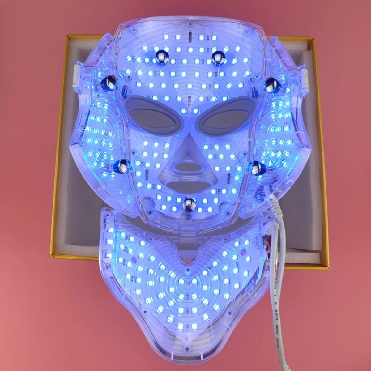 Новая светодиодная маска для лица, Корейская, 7 цветов, фотонотерапия, маска для лица, машинный светильник, терапия акне, светодиодная маска, уход за кожей, косметическая машина