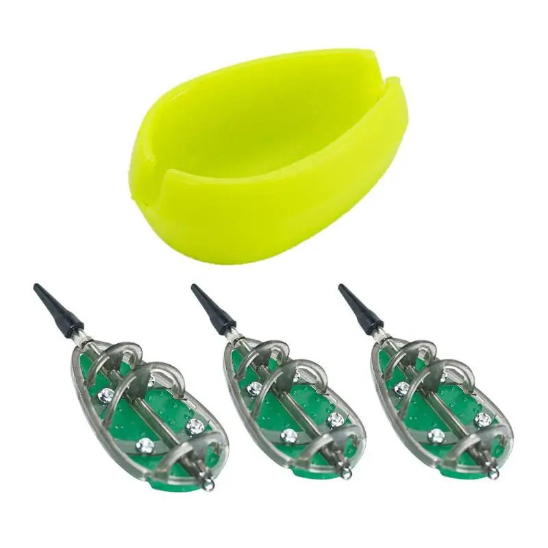 

3pcs Inline Method Carp Fishing Feeders Mould Bait Basket Set Outdoor Fishing Tackle Equipment Tool 30g+40g+50g