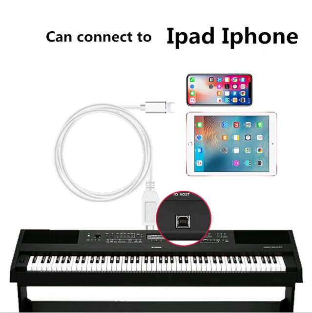 Piano data line Lightning to USB Cable Connection Lead OTG converter cable 1M for Electronic Piano Printer Decoder for iOS 1